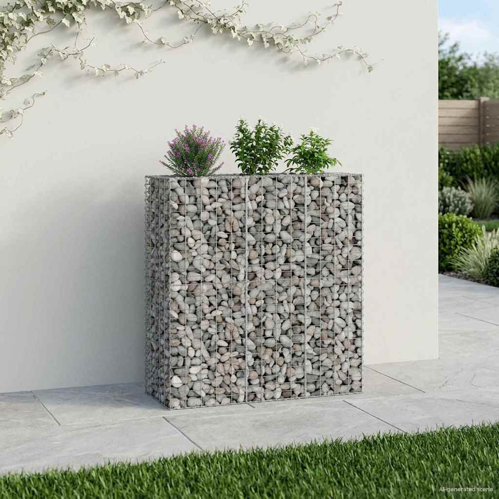 Gabionen Hochbeet 2er Set Silber 130x50x150cm