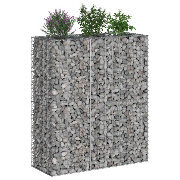 Gabionen Hochbeet 2er Set Silber 130x50x150cm
