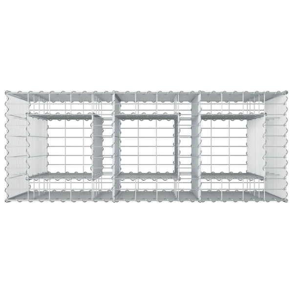 Gabionen Hochbeet 2er Set Silber 130x50x150cm