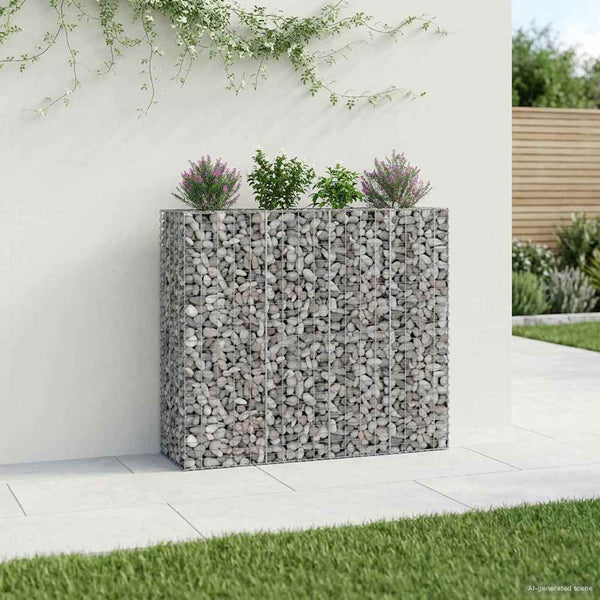 Gabionen Hochbeet 2er Set Silber 170cm