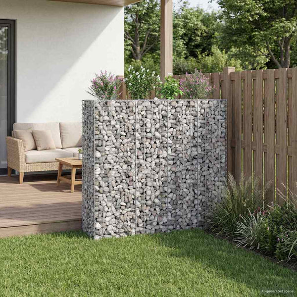 Gabionen Hochbeet 2er Set Silber 170cm