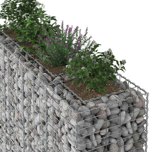 Gabionen Hochbeet 2er Set Silber 170cm
