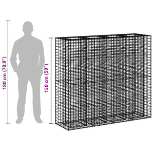 Gabionen Hochbeet 2er Set Silber 170cm
