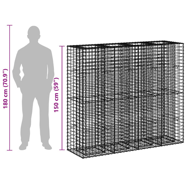 Gabionen Hochbeet 2er Set Silber 170cm