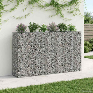 Gabionen Hochbeet 3er Set Silber 250x50x150cm