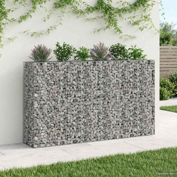 Gabionen Hochbeet 3er Set Silber 250x50x150cm