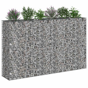 Gabionen Hochbeet 3er Set Silber 250x50x150cm