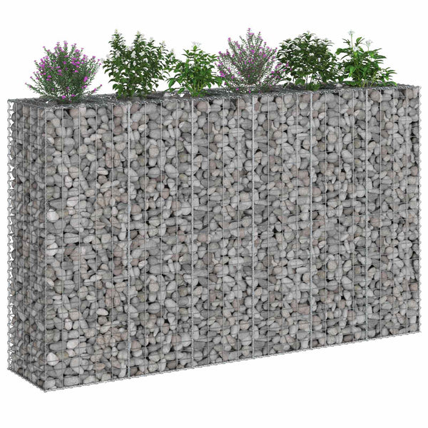 Gabionen Hochbeet 3er Set Silber 250x50x150cm