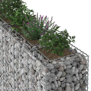 Gabionen Hochbeet 3er Set Silber 250x50x150cm