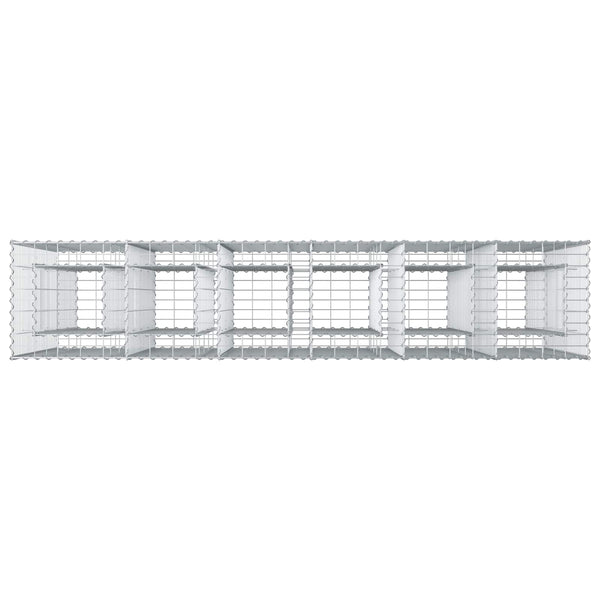 Gabionen Hochbeet 3er Set Silber 250x50x150cm