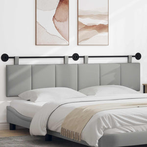vidaXL Wall-Mounted Headboard Cloud Grey Fabric