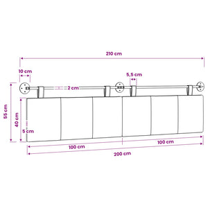 vidaXL Hanging Headboard Pink Fabric