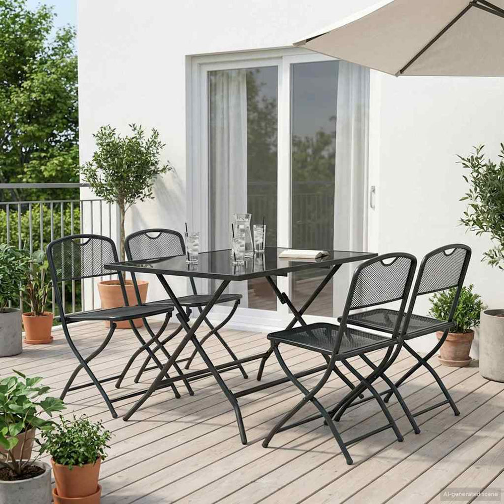vidaXL Garden Furniture Set 5 pcs Anthracite Iron and Steel