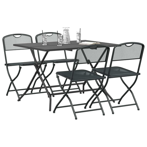 vidaXL Garden Furniture Set 5 pcs Anthracite Iron and Steel
