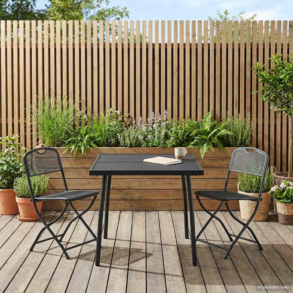 vidaXL Garden Furniture Set 3 pcs Anthracite Iron and Steel