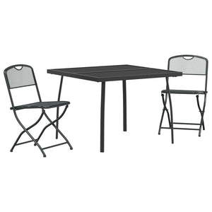 vidaXL Garden Furniture Set 3 pcs Anthracite Iron and Steel
