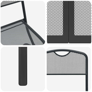 vidaXL Garden Furniture Set 9 pcs Anthracite Iron and Steel