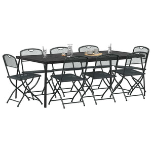 vidaXL Garden Furniture Set 9 pcs Anthracite Iron and Steel