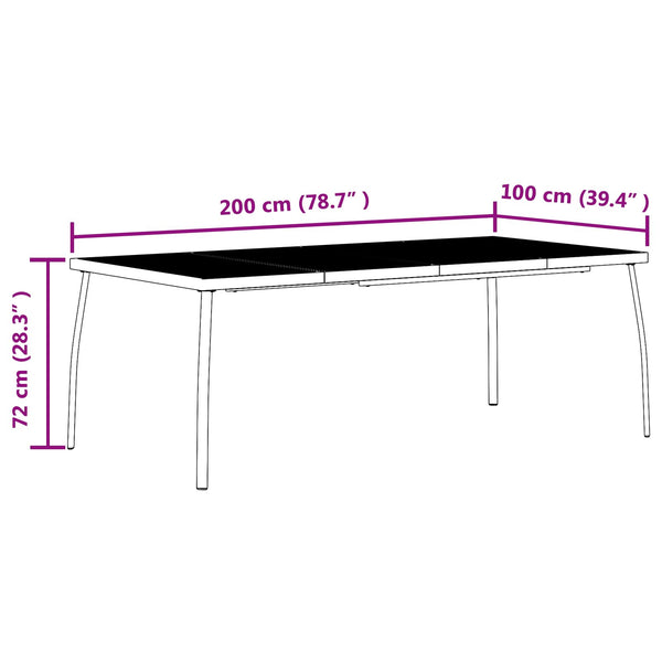 vidaXL Garden Furniture Set 9 pcs Anthracite Iron and Steel