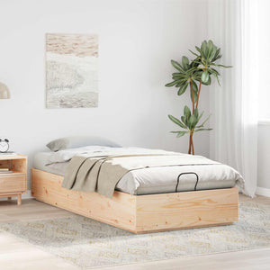 vidaXL Ottoman Bed Frame Natural 80 x 200 cm Solid Pine Wood