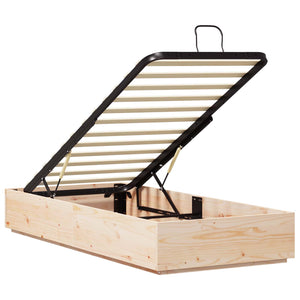 vidaXL Ottoman Bed Frame Natural 80 x 200 cm Solid Pine Wood