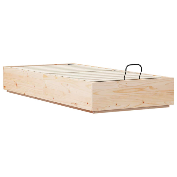 vidaXL Ottoman Bed Frame Natural 80 x 200 cm Solid Pine Wood