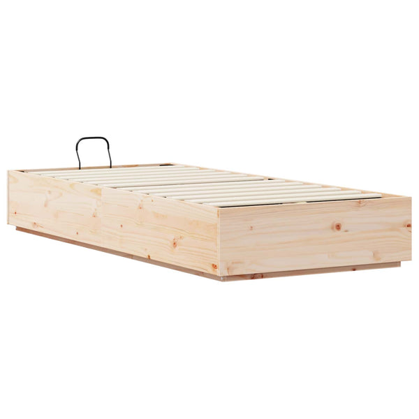 vidaXL Ottoman Bed Frame Natural 80 x 200 cm Solid Pine Wood
