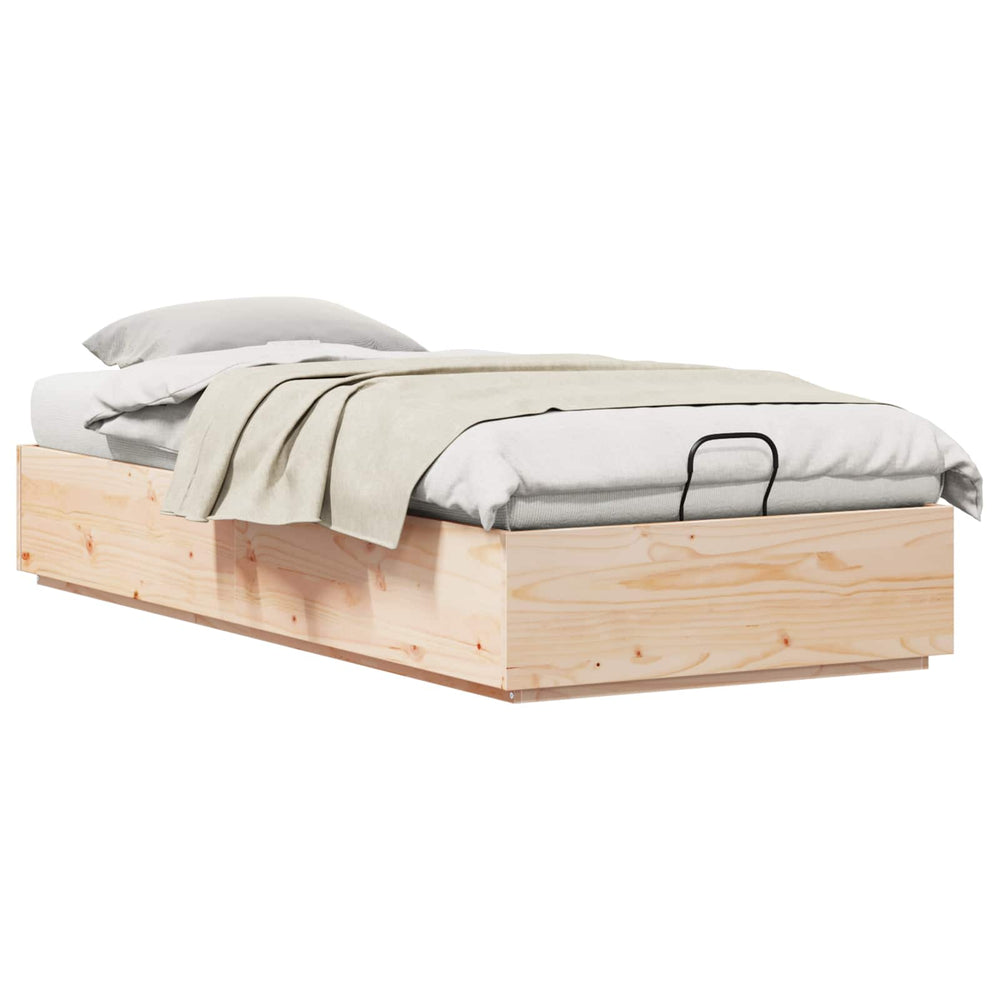 vidaXL Ottoman Bed Frame Natural 80 x 200 cm Solid Pine Wood
