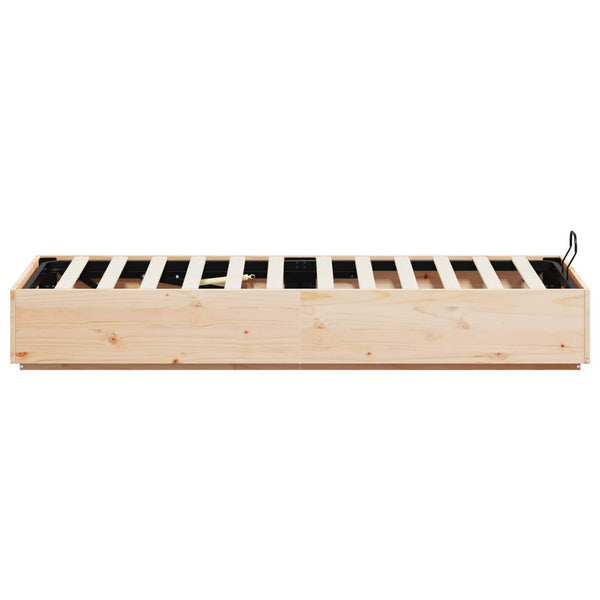 vidaXL Ottoman Bed Frame Natural 80 x 200 cm Solid Pine Wood