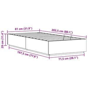 Ottoman Bettgestell 80x200 cm Kiefer Massivholz