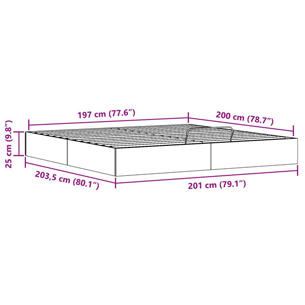 Ottoman Bettgestell 200x200 cm mit Stauraum