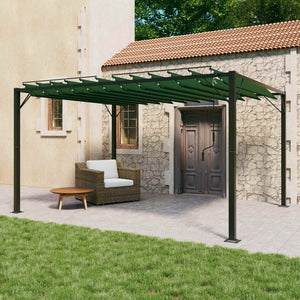 Grüner Pavillon mit Lamellendach 3x4m