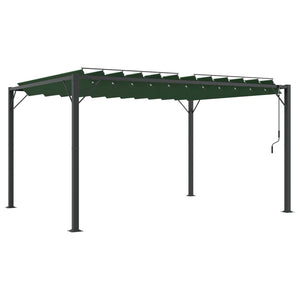 Grüner Pavillon mit Lamellendach 3x4m