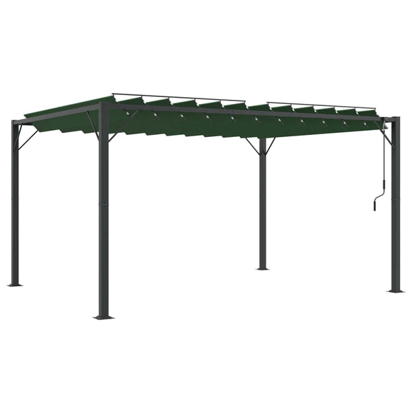 Grüner Pavillon mit Lamellendach 3x4m