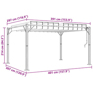Grüner Pavillon mit Lamellendach 3x4m