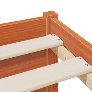 vidaXL Bed Frame with Storage Headboard Waxed Brown 140 x 190 cm