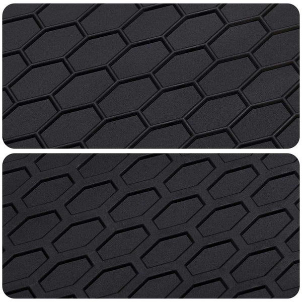 vidaXL Car Floor Mats 3 pcs Black Rubber