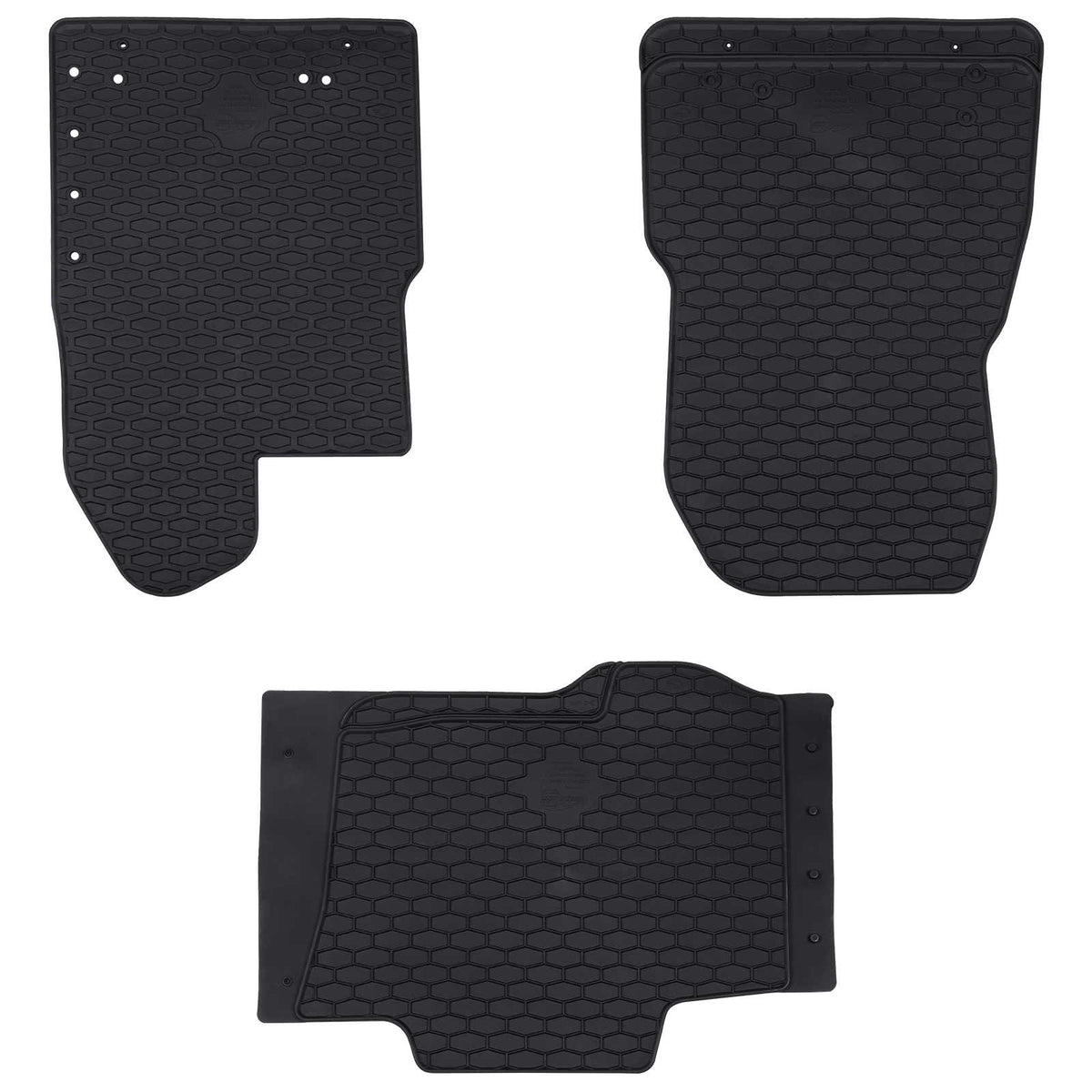 vidaXL Car Floor Mats 3 pcs Black Rubber