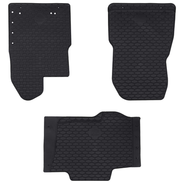 vidaXL Car Floor Mats 3 pcs Black Rubber
