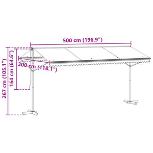 vidaXL Freestanding Awning Anthracite 5 x 3 m Polyester