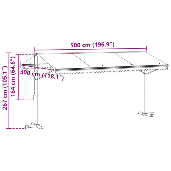 vidaXL Freestanding Awning Anthracite 5 x 3 m Polyester
