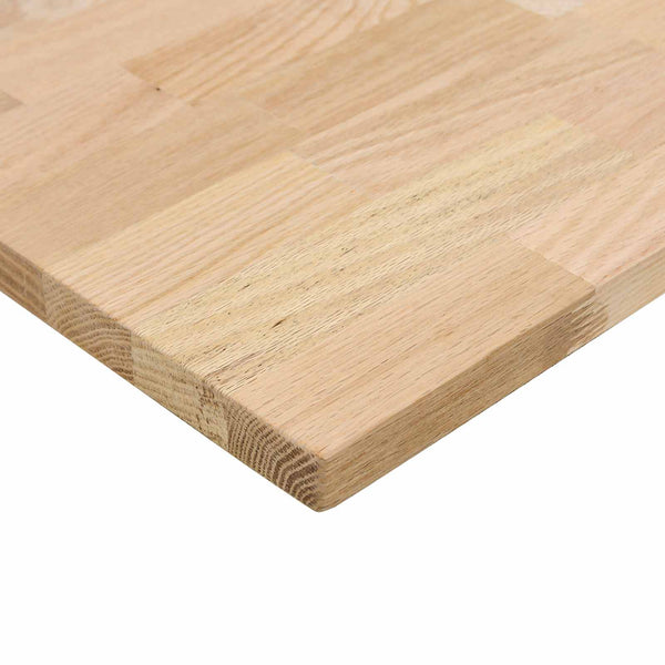 vidaXL Desk White and Natural 120 x 60 cm Solid Oak Wood