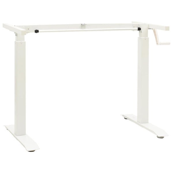 vidaXL Desk White and Natural 120 x 60 cm Solid Oak Wood