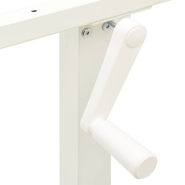 vidaXL Desk White and Natural 140 x 60 cm Solid Oak