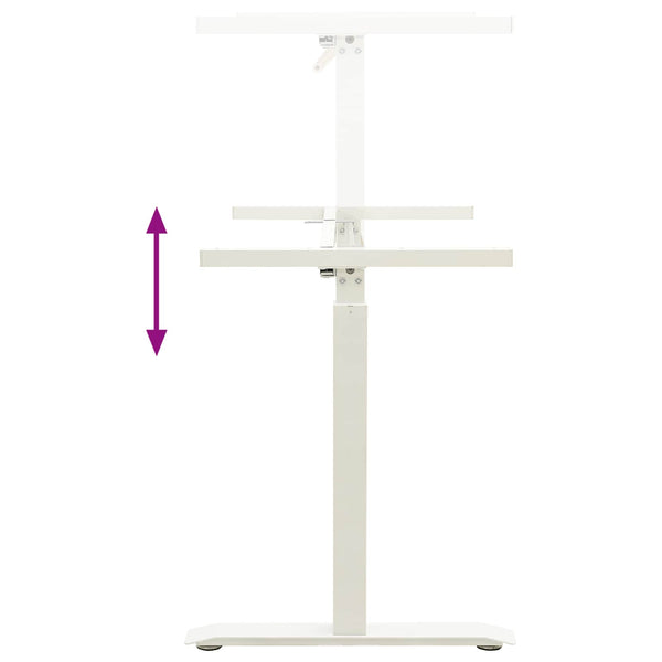 vidaXL Desk White and Light Brown 140 x 60 cm Solid Oak Wood