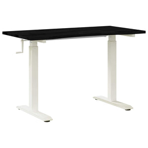 vidaXL Desk White and Dark Brown 120 x 60 cm Solid Oak Wood