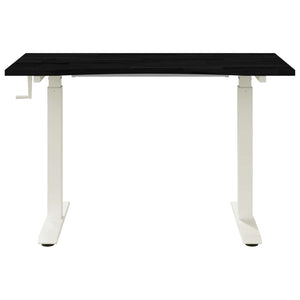 vidaXL Desk White and Dark Brown 120 x 60 cm Solid Oak Wood