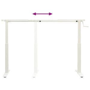 vidaXL Desk White and Dark Brown 120 x 60 cm Solid Oak Wood