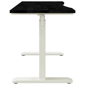 vidaXL Desk White and Dark Brown 120 x 60 cm Solid Oak Wood