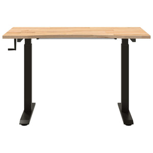 vidaXL Desk Black and Natural 120 x 60 cm Solid Oak Wood